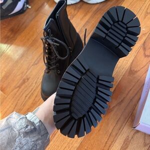 Madden Girl Black Combat Boots